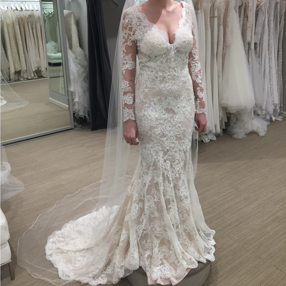 Elegant Lace Wedding Dress (clipped to show mermaid style, actual style dropped)